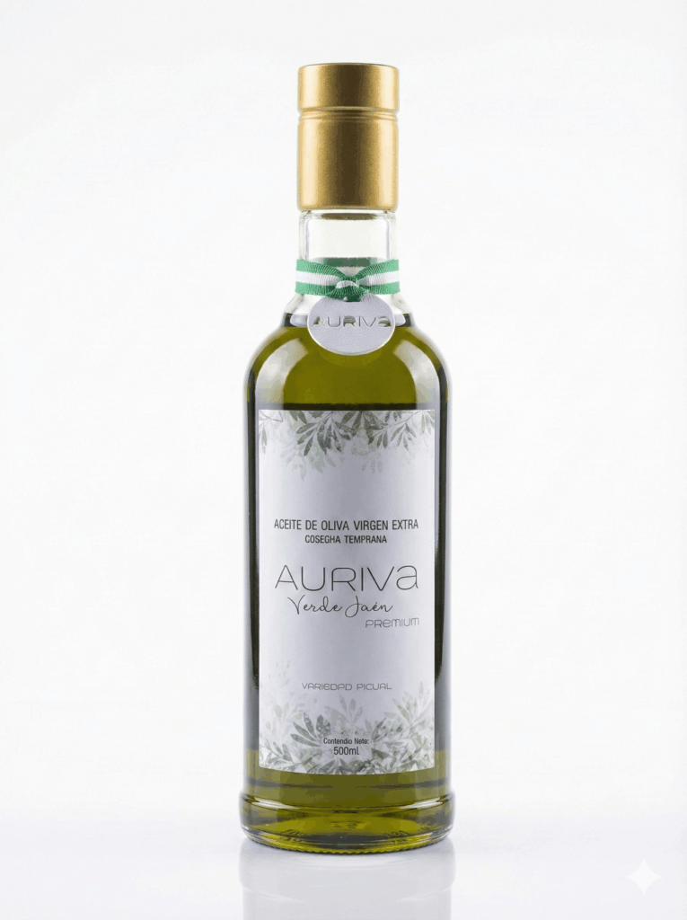 Botella AURIVA AOVE 500 ml -cosecha temprana, variedad picual - premium
